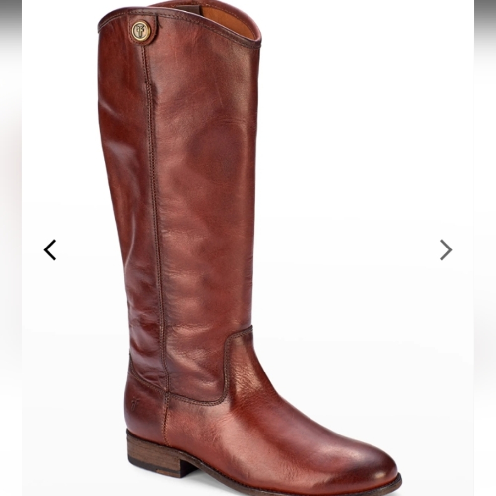 Frye Melissa Leather Tall Riding Boots In Redwood